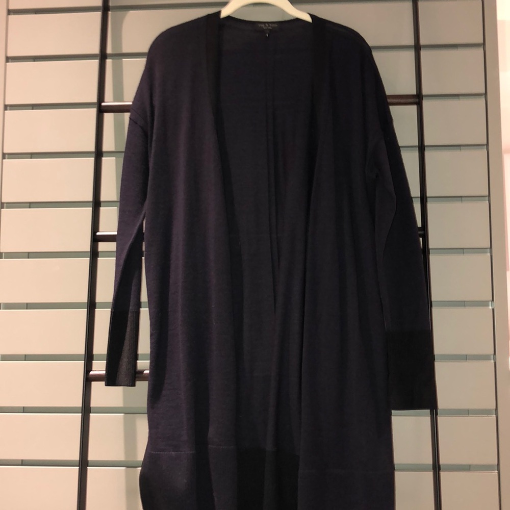 rag and bone Navy and Black long Cardigan